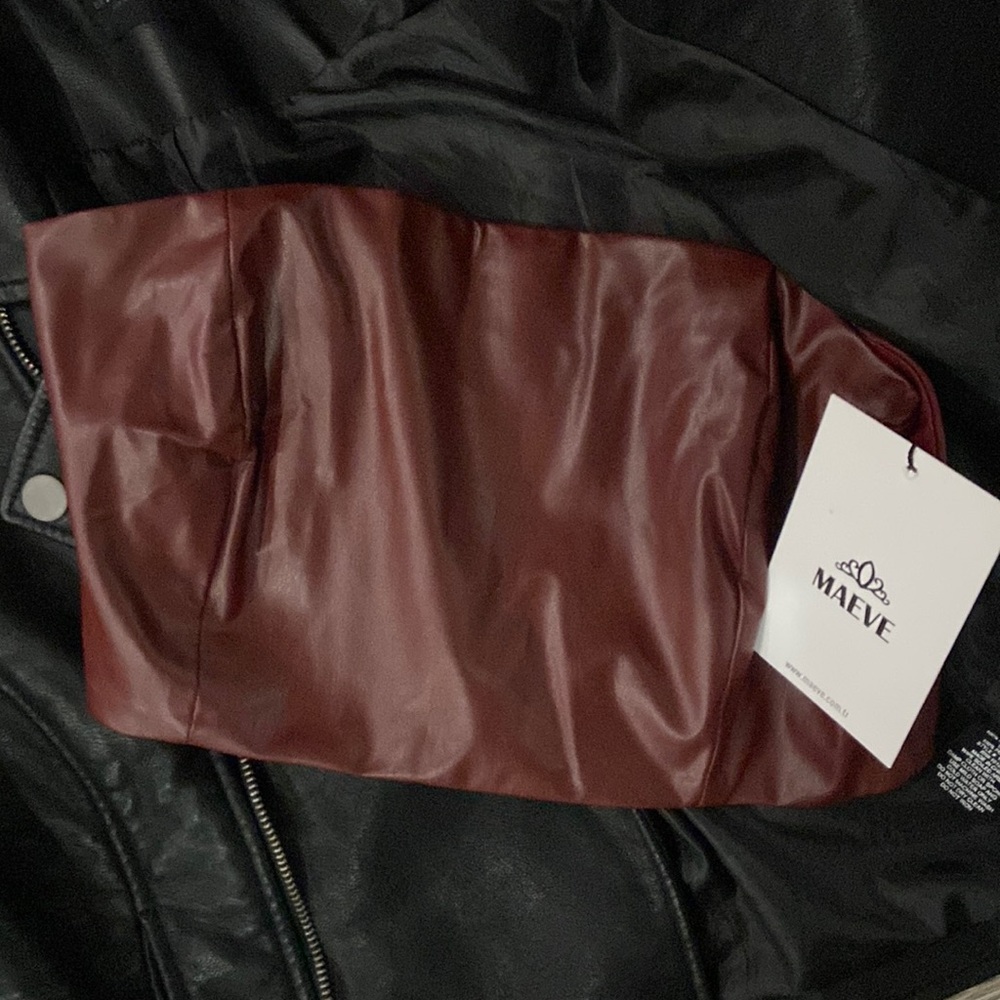 Maeve Vegan leather crop top